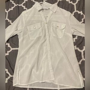 White “Reflexive” Plaid Button Up Shirt